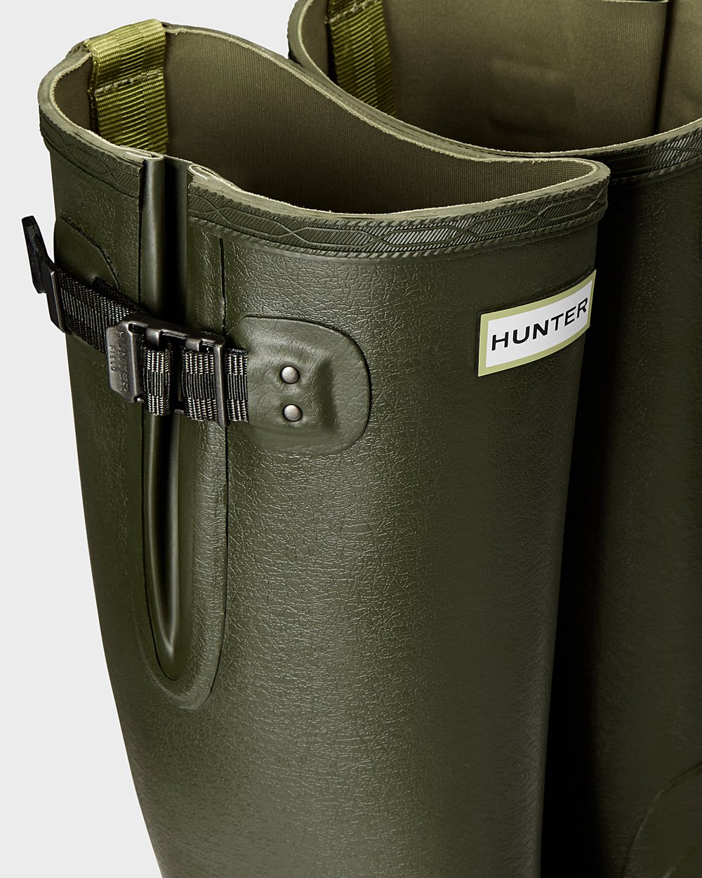 Höga Gummistövlar Herr - Hunter Balmoral Side Adjustable - Mörk Olivgröna - 057316-XOV